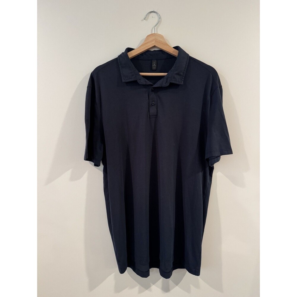 Lululemon Evolution Mens XL NAVY LM3ENDS Short Sleeve Polo